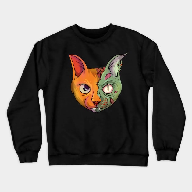 Undead Zombie Cat Crewneck Sweatshirt by Trendy Black Sheep